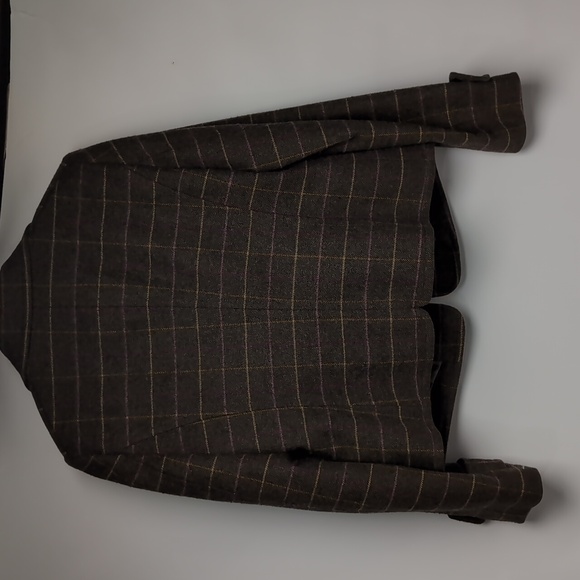 J Crew Blazer Brown Wool Windowpane Plaid J. Crew Jacket Womens Medium - Picture 5 of 8